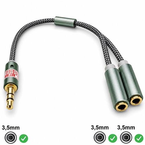 Aux 5mm klinke - klinke, y-adapter